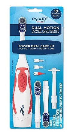Equate Vital Health Power Oral Care Kit with Multiple Dental Items Included