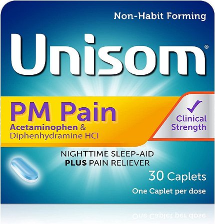 Unisom PM Pain Nighttime Sleep-aid + Pain Reliever Acetaminophen & Diphenhydramine HCI