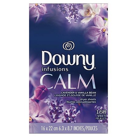 Downy Infusions Fabric Softener Dryer Sheets Calm Lavender & Vanilla Bean