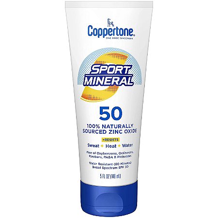 Coppertone Sport Mineral Sunscreen Lotion Zinc Oxide SPF 50