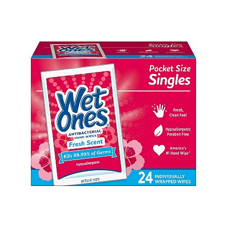 Wet Ones Antibacterial Hand Wipes Singles Fresh Scent