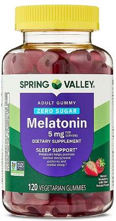 Spring Valley Zero Sugar Melatonin Sleep Support Dietary Supplement Gummies, 5 mg