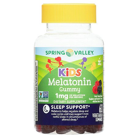 Spring Valley Kids Melatonin Dietary Supplement Gummies Raspberry 1mg