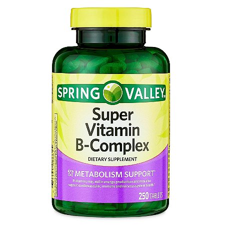 Spring Valley Super Vitamin B-Complex Dietary Supplement Tablets