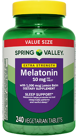 Spring Valley Extra Strength Melatonin Tablets Dietary Supplement, 10 mg