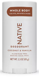 Native Whole Body Deodorant Stick - Coconut & Vanilla