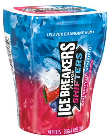 Ice Breakers Flavor Shifters Wild Berry to Coolmint Flavored Sugar Free Chewing Gum