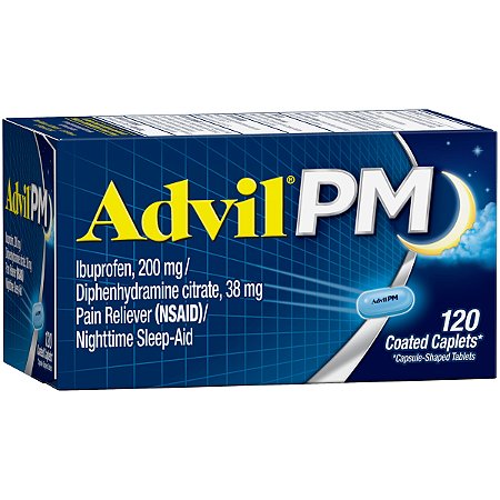 Advil PM Pain Reliever / Nighttime Sleep Aid Coated Caplet