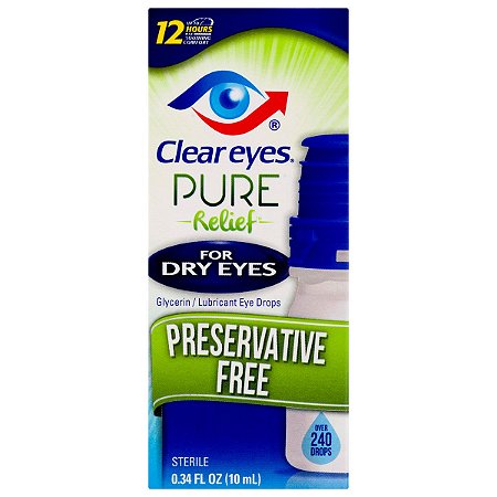 Clear Eyes Pure Relief Preservative Free Eye Drops For Dry Eyes