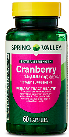 Spring Valley Extra Strength Cranberry Dietary Supplement Capsules, 15,000mg