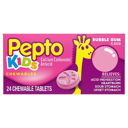 Pepto Kids Bubblegum Flavor Chewable Tablets 24UN