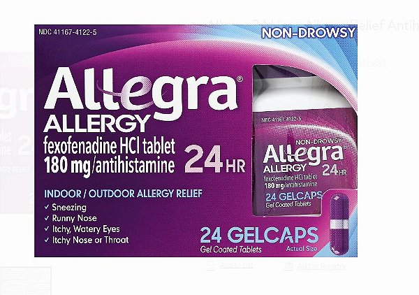 Allegra 24 Hour Allergy Relief Antihistamine Gelcaps