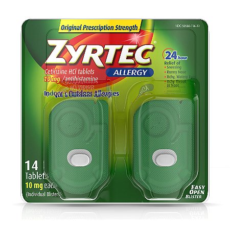 Zyrtec 24 Hour Allergy Relief Tablets with Cetirizine HCl