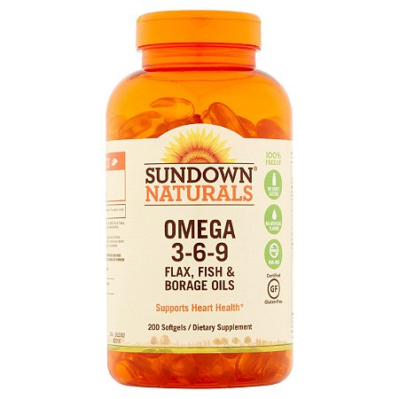 Sundown Naturals Omega-3-6-9, Flax, Fish & Borage Oils Softgels