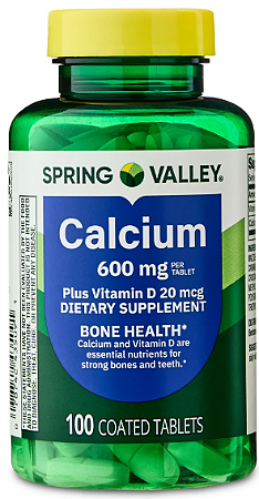 Spring Valley Calcium Plus Vitamin D Tablets, 600 mg