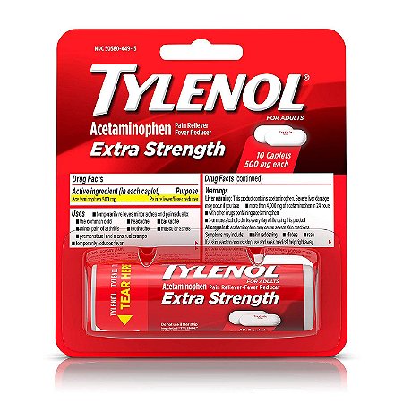 Tylenol Extra Strength Caplets with 500 mg Acetaminophen