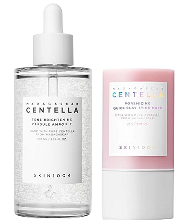 SKIN1004 Madagascar Centella Poremizing Quick Clay Stick Mask and Tone Brightening Capsule Ampoule