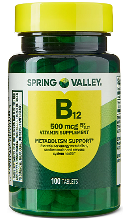 Spring Valley Vitamin B12 Supplement, 500 mcg