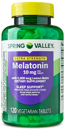 Spring Valley Extra Strength Melatonin Tablets Sleep Support Dietary Supplement, 10 mg