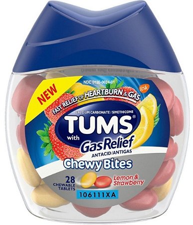 Tums Chewy Bites with Gas Relief Lemon & Strawberry
