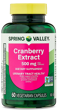 Spring Valley Cranberry Extract Urinary Tract Support Vegetarian Capsules, 500mg