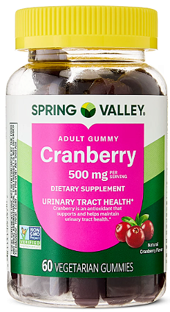 Spring Valley Cranberry Gummies Urinary Tract Support Dietary Supplement, 500 mg