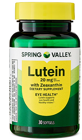 Spring Valley Lutein with Zeaxanthin Dietary Supplement Softgels, 20 mg