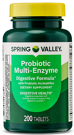 Spring Valley Probiotic Multi-Enzyme Digestive Formula Tablets for Digestive Health