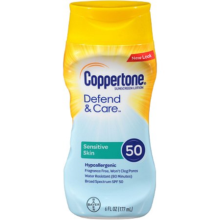 Coppertone Defend & Care Sensitive Skin Sunscreen SPF 50 Lotion