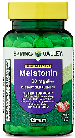 Spring Valley Melatonin Sleep Support Dietary Supplement Tablets, Strawberry, 10 mg