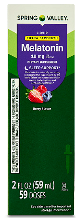 Spring Valley Liquid Melatonin Sleep Support Dietary Supplement, 10 mg