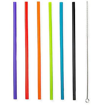 Manna Multicolor Silicone Straws and Straw Brush Set