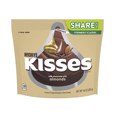 Hershey's Kisses Milk Chocolate With Almonds Candy