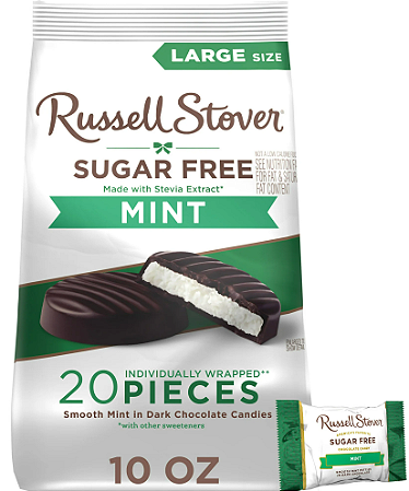 RUSSELL STOVER Sugar Free Dark Chocolate Mint Patties Candy