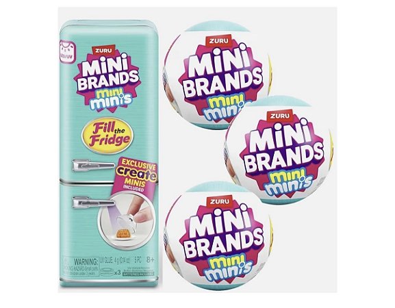 Mini Brands Fill The Fridge Playset w/UV Light + 3 capsules