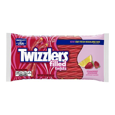 Twizzlers Strawberry Lemonade Filled Twists Licorice Chewy Candy
