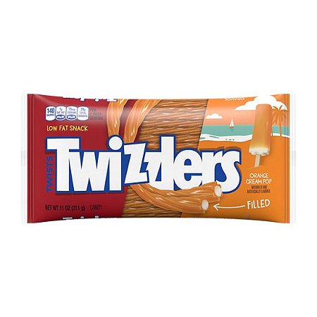 Twizzlers Filled Orange Cream Pop Twists Chewy Candy