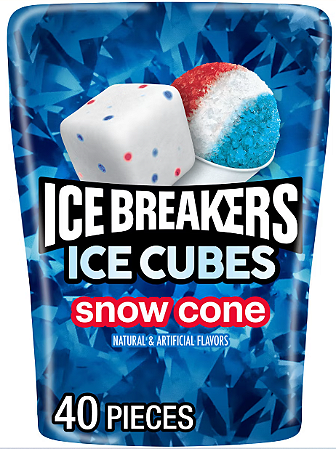 Ice Breakers Ice Cubes Snow Cone Flavored Sugar Free Chewing Gum