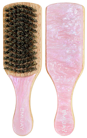 Emi Jay Mini Boar Bristle Smoothing Hair Brush in Pink Sugar