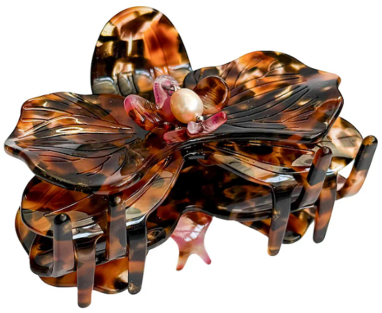 Chunks Medium Orchid Hair Claw Clip in Leopard