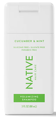 Native Travel Size Vegan Cucumber & Mint Volume Shampoo, Clean, Sulfate, Paraben and Silicone Free