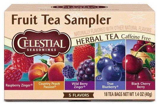 Celestial Seasonings Fruit Tea Sampler, Caffeine-Free Herbal Tea Bags