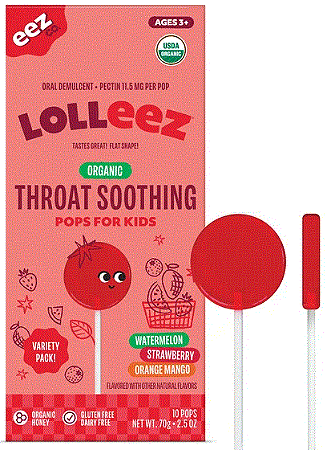 Lolleez by EEZ Co. Organic Throat Soothing Variety Pack Lollipops for Kids