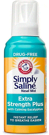 ARM & HAMMER Simply Saline Extra Strength Plus Eucalyptus Nasal Spray for Severe Congestion