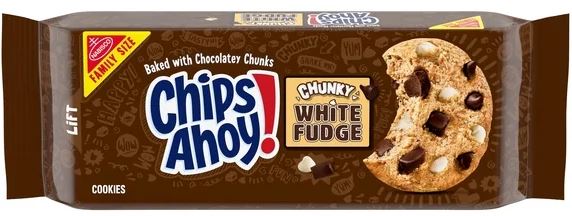 CHIPS AHOY! White Fudge Chocolate Chunky Fudgy Chocolate Chip Cookies, Family Size
