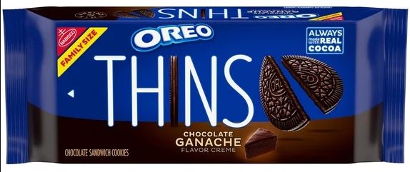 OREO Thins Chocolate Ganache Creme Chocolate Sandwich Cookies, Family Size