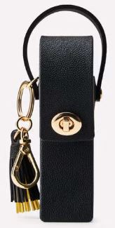 Black Textured Twist Lock with Tassel Hand Sanitizer Spray Holder