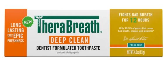 TheraBreath Deep Clean Toothpaste, Helps Fight Bad Breath, Fresh Mint