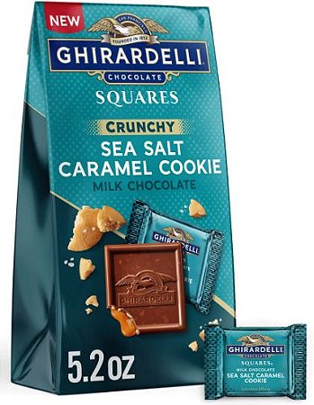 Ghirardelli Milk Chocolate Sea Salt Caramel Square Cookies - Medium Bag