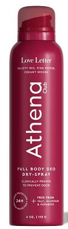 Athena Club Deodorant Dry Spray - Love Letter